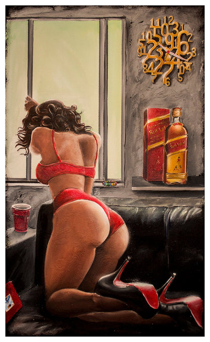 JEREMY WORST On Sight Johnnie Walker red Label Canvas Print nsfw Nudes tattoo nsfw sticker