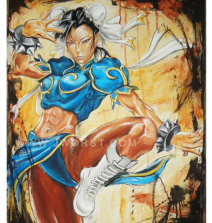 JEREMY WORST Chun Li Sexy girl Artwork Fine Art Print  nsfw up anime pin sticker